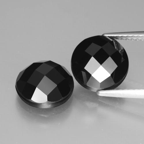 7,77 ct natürliche schwarzer Spinell-Edelsteine, Rundschliff, Lichtundurchlässig