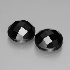 7,77 ct natürliche schwarzer Spinell-Edelsteine, Rundschliff, Lichtundurchlässig