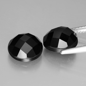 7,77 ct natürliche schwarzer Spinell-Edelsteine, Rundschliff, Lichtundurchlässig