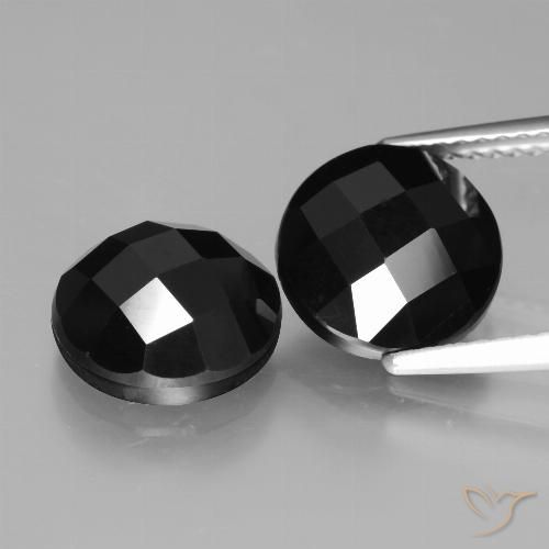 6.91ctw Natürlicher Schwarz Spinell, Runden, Lichtundurchlässig