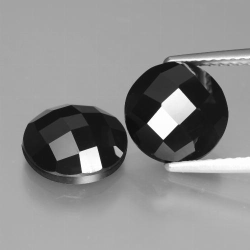 6,40 ct natürliche schwarzer Spinell-Edelsteine, Rundschliff, Lichtundurchlässig