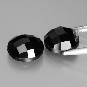 6,40 ct natürliche schwarzer Spinell-Edelsteine, Rundschliff, Lichtundurchlässig