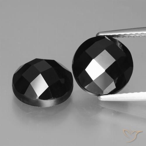 7.44ctw Natürlicher Schwarz Spinell, Runden, Lichtundurchlässig