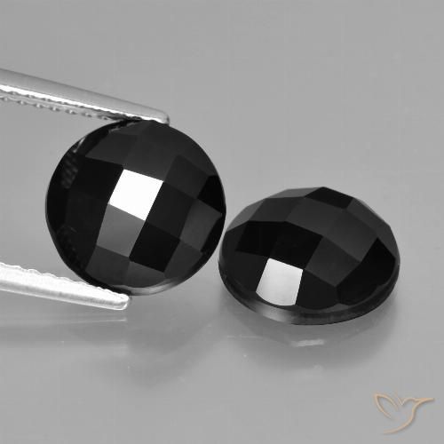 6.49ctw Natürlicher Schwarz Spinell, Runden, Lichtundurchlässig