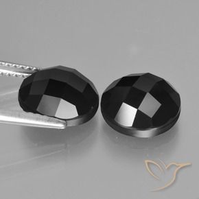 7.24 ct natürliche Schwarz Spinell-Edelsteine, Runden, Lichtundurchlässig