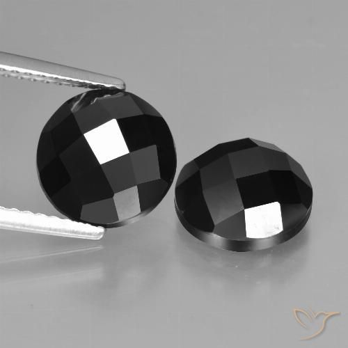 6.58ctw Natürlicher Schwarz Spinell, Runden, Lichtundurchlässig