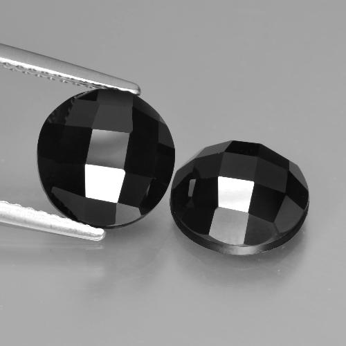 7,13 ct natürliche schwarzer Spinell-Edelsteine, Rundschliff, Lichtundurchlässig