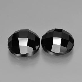 7,13 ct natürliche schwarzer Spinell-Edelsteine, Rundschliff, Lichtundurchlässig