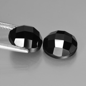 7,13 ct natürliche schwarzer Spinell-Edelsteine, Rundschliff, Lichtundurchlässig