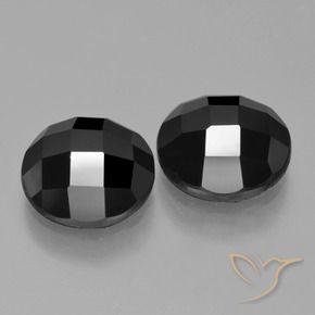 7.45 ct natürliche Schwarz Spinell-Edelsteine, Runden, Lichtundurchlässig