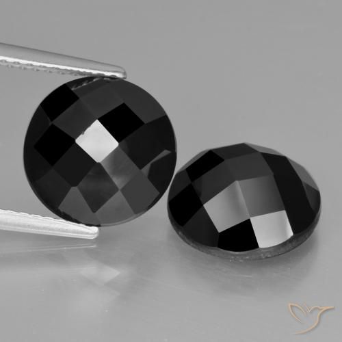 7.87ctw Natürlicher Schwarz Spinell, Runden, Lichtundurchlässig