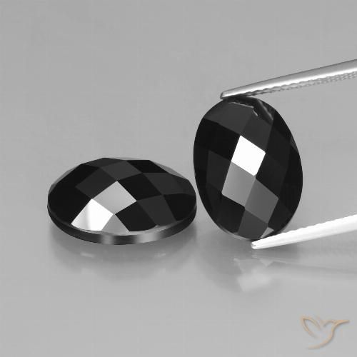 14.24ctw Natürlicher Schwarz Spinell, Oval, Lichtundurchlässig