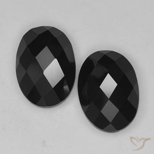 14.31ctw Natürlicher Schwarz Spinell, Oval, Lichtundurchlässig