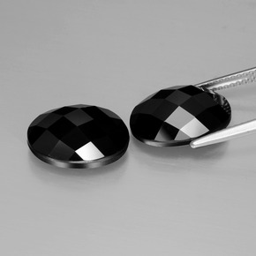 13,38 ct natürliche schwarzer Spinell-Edelsteine, Oval Schliff, Lichtundurchlässig