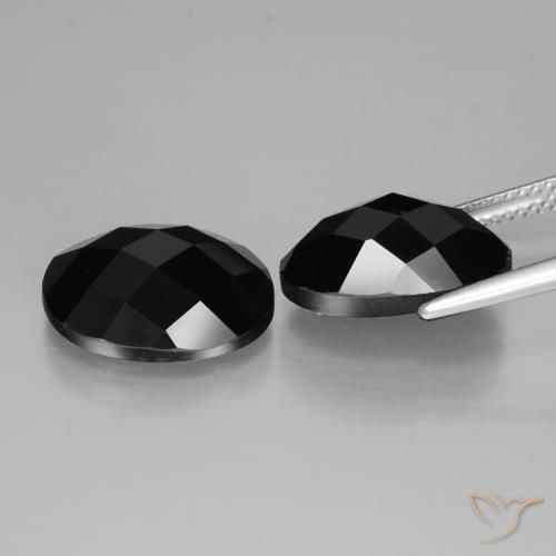 15.01 ct natürliche Schwarz Spinell-Edelsteine, Oval, Lichtundurchlässig