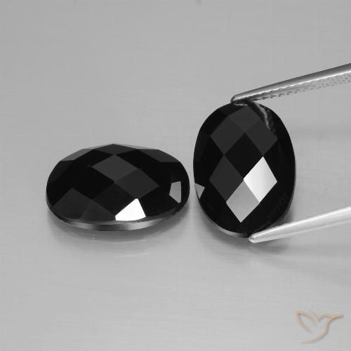 12.42ctw Natürlicher Schwarz Spinell, Oval, Lichtundurchlässig