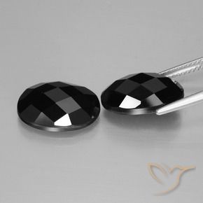 12.42 ct natürliche Schwarz Spinell-Edelsteine, Oval, Lichtundurchlässig