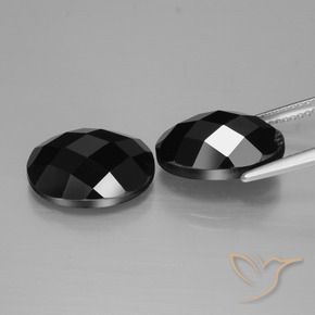14.11 ct natürliche Schwarz Spinell-Edelsteine, Oval, Lichtundurchlässig
