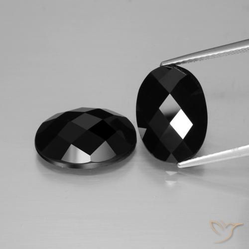 12.47ctw Natürlicher Schwarz Spinell, Oval, Lichtundurchlässig