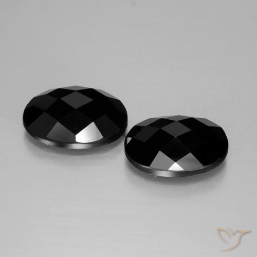 12.47 ct natürliche Schwarz Spinell-Edelsteine, Oval, Lichtundurchlässig