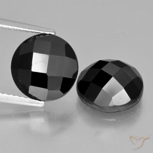 8.89ctw Natürlicher Schwarz Spinell, Runden, Lichtundurchlässig