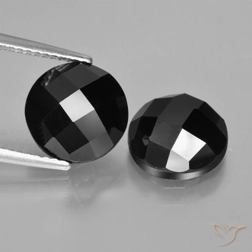 8.55ctw Natürlicher Schwarz Spinell, Runden, Lichtundurchlässig