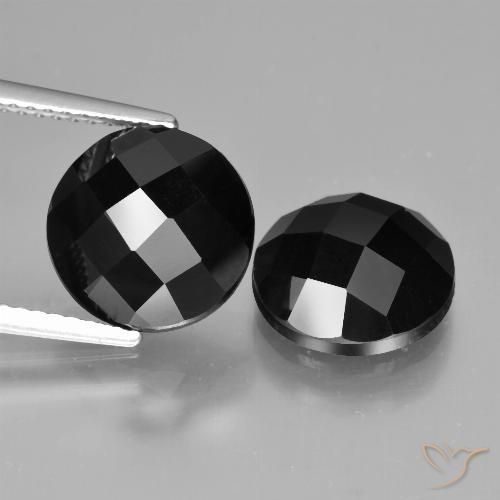 8.63ctw Natürlicher Schwarz Spinell, Runden, Lichtundurchlässig