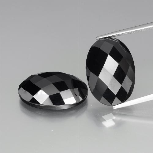 24,58 ct natürliche schwarzer Spinell-Edelsteine, Oval Schliff, Lichtundurchlässig