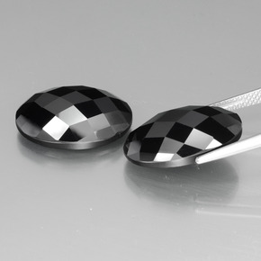 24,58 ct natürliche schwarzer Spinell-Edelsteine, Oval Schliff, Lichtundurchlässig