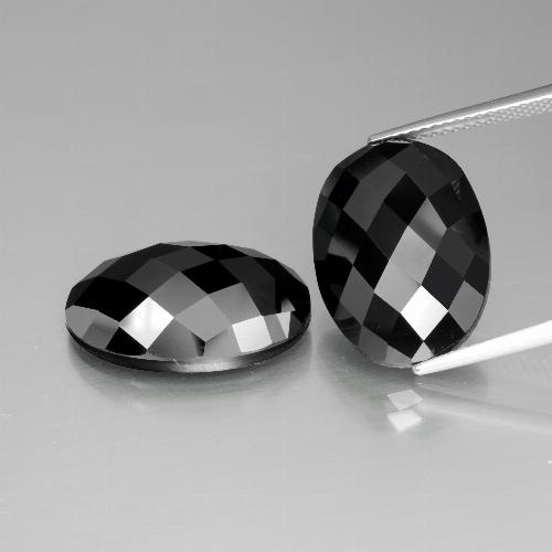 26.23 ct natürliche Schwarz Spinell-Edelsteine, Oval Schliff, Lichtundurchlässig