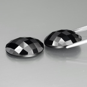 26.23 ct natürliche Schwarz Spinell-Edelsteine, Oval Schliff, Lichtundurchlässig