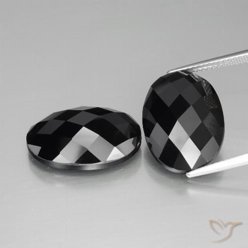 25.08ctw Natürlicher Schwarz Spinell, Oval, Lichtundurchlässig