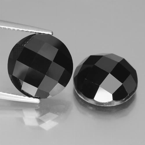 14,20 ct natürliche schwarzer Spinell-Edelsteine, Rundschliff, Lichtundurchlässig