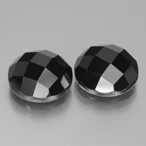 14,20 ct natürliche schwarzer Spinell-Edelsteine, Rundschliff, Lichtundurchlässig