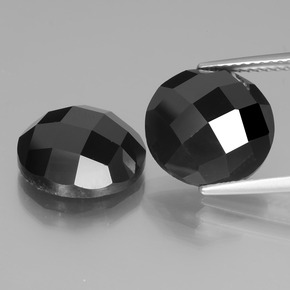 12.64 ct natürliche Schwarz Spinell-Edelsteine, Rund Schliff, Lichtundurchlässig