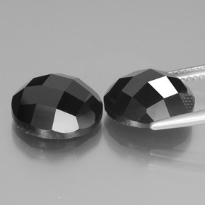 12.64 ct natürliche Schwarz Spinell-Edelsteine, Rund Schliff, Lichtundurchlässig