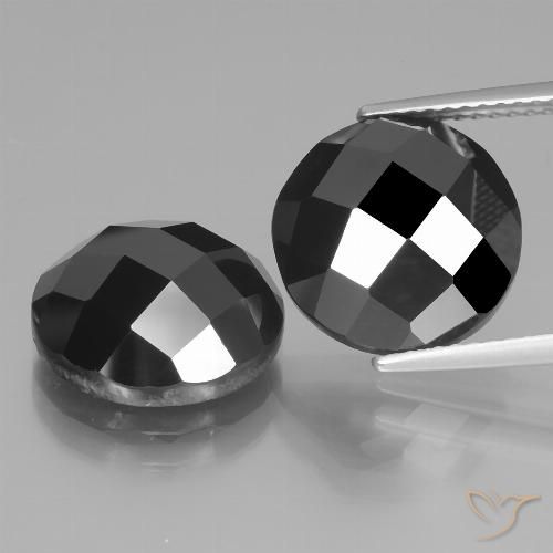 14.99ctw Natürlicher Schwarz Spinell, Runden, Lichtundurchlässig, Photo A
