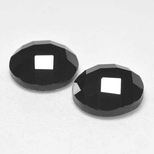 6.42 ct natürliche Schwarz Spinell-Edelsteine, Rund Schliff, Lichtundurchlässig