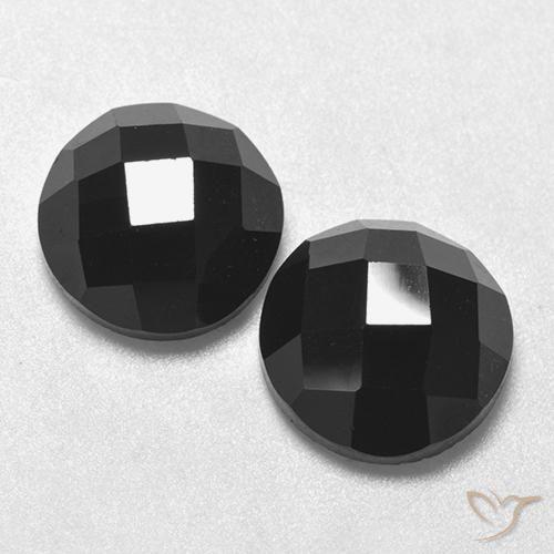 6.82ctw Natürlicher Schwarz Spinell, Runden, Lichtundurchlässig, Photo A