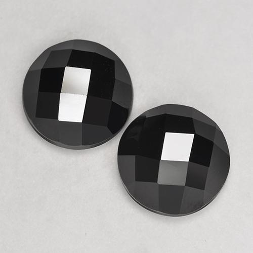 7,46 ct natürliche schwarzer Spinell-Edelsteine, Rundschliff, Lichtundurchlässig