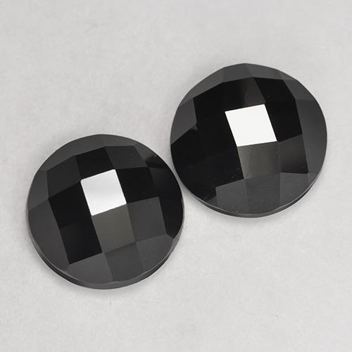 7,46 ct natürliche schwarzer Spinell-Edelsteine, Rundschliff, Lichtundurchlässig