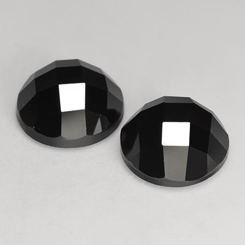 7,46 ct natürliche schwarzer Spinell-Edelsteine, Rundschliff, Lichtundurchlässig
