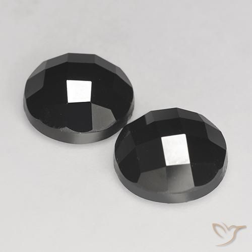 7.04 ct natürliche Schwarz Spinell-Edelsteine, Runden, Lichtundurchlässig