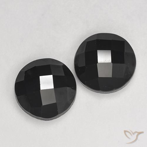 7.37 ct natürliche Schwarz Spinell-Edelsteine, Runden, Lichtundurchlässig
