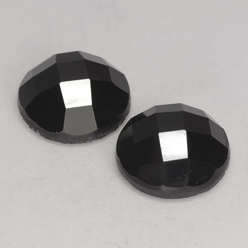 6.94 ct natürliche Schwarz Spinell-Edelsteine, Rund Schliff, Lichtundurchlässig