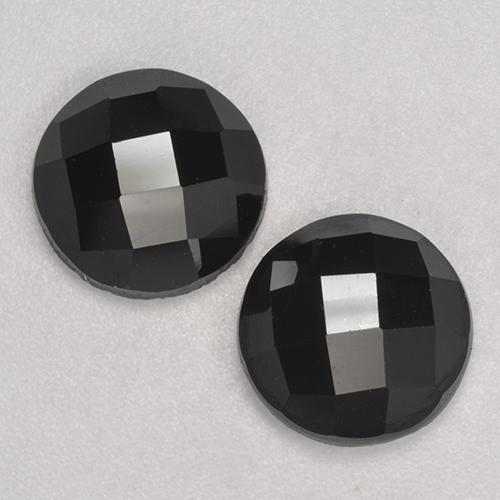 6.94 ct natürliche Schwarz Spinell-Edelsteine, Rund Schliff, Lichtundurchlässig