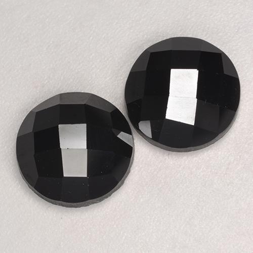 6.70 ct natürliche Schwarz Spinell-Edelsteine, Rund Schliff, Lichtundurchlässig