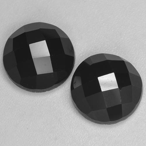 7,12 ct natürliche schwarzer Spinell-Edelsteine, Rundschliff, Lichtundurchlässig