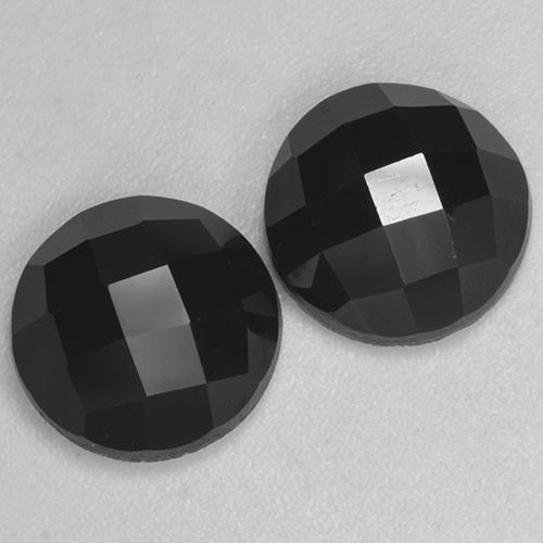 7,12 ct natürliche schwarzer Spinell-Edelsteine, Rundschliff, Lichtundurchlässig