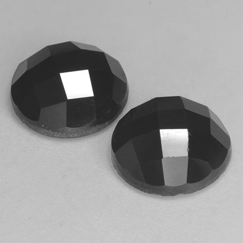 7,12 ct natürliche schwarzer Spinell-Edelsteine, Rundschliff, Lichtundurchlässig